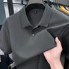 Новая мужская высококачественная рубашка-поло из чистого хлопка - с коротким рукавом, с воротником, однотонная, повседневная летняя футболка