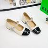 Temperament Medium Heel Shoes Thick Heel Small Leather Shoes Color Matching Single Shoes French Pearl Mary Jane Women's Shoes Autumn New Models