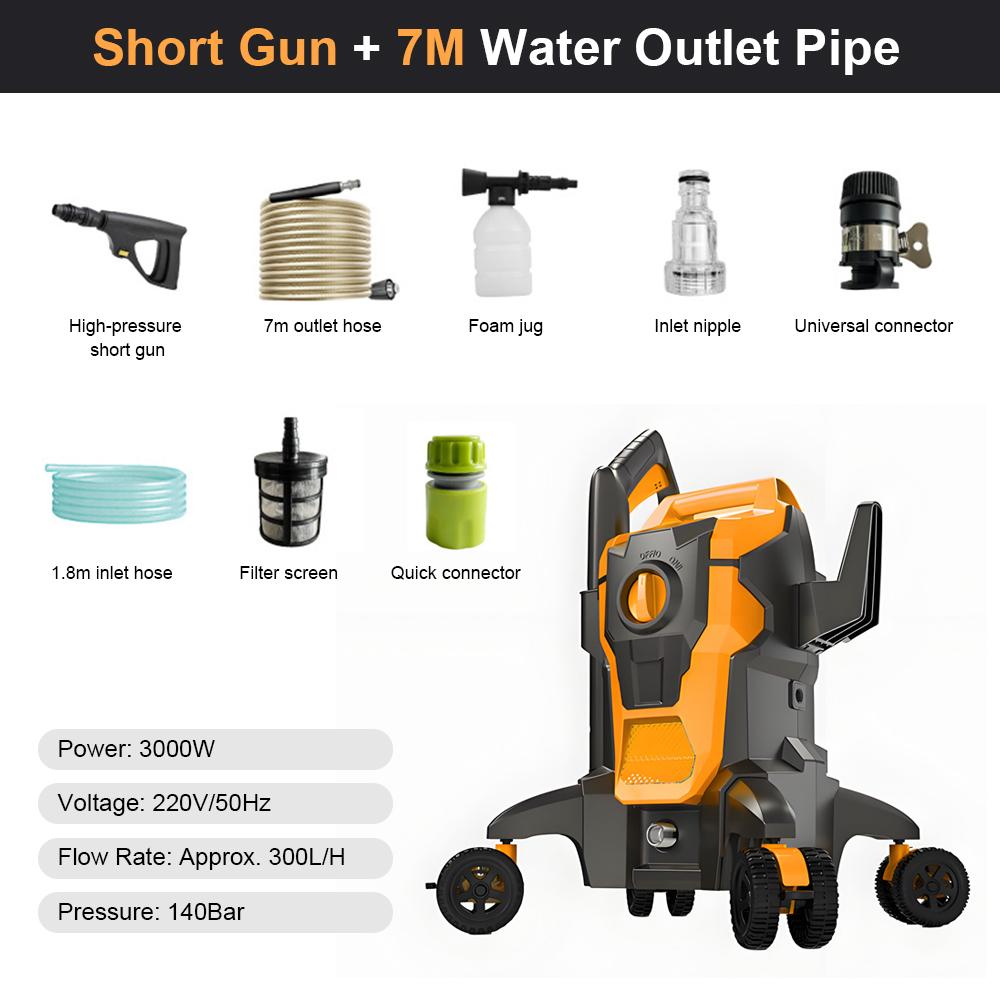 Электрическая мойка высокого давления Ручная мойка автомобиля Медный двигатель 2 распылителя для автомобиля дома сада пола