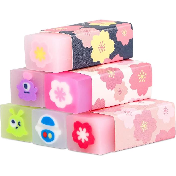 Eraser CuEraser Cute Erasers Plastic Rubber Eraser for School Office Pencils Painting 6PCS