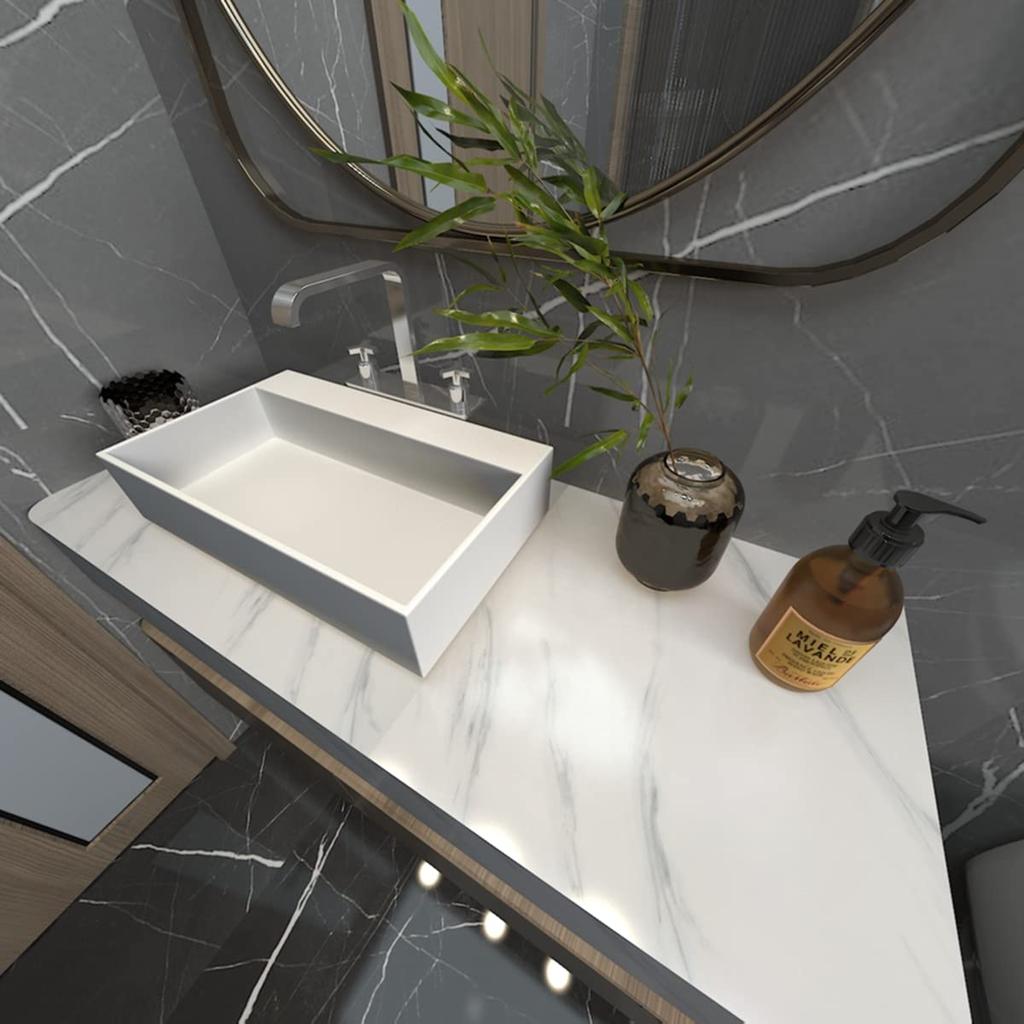 TOTIO 122CMx9M Wide Remake Sheet Marble Sheet White Cutting Sheet Marble Sticker White Marble Wallpaper Sticker Stylish Glossy Thick Heat Resistant