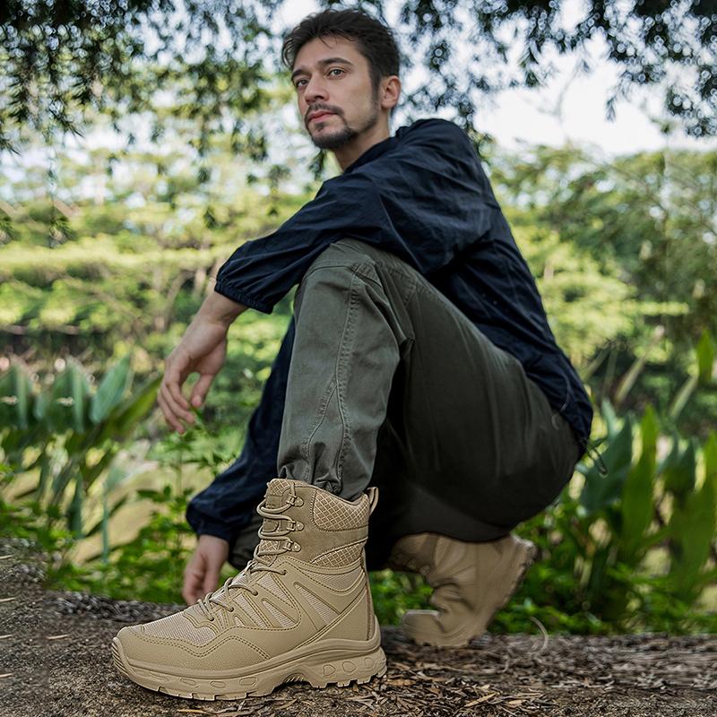 New Outdoor Camouflage Boots 2024 High Cut Thick Bottom Anti Slip Wear Resistant Outdoor Hiking Camping Mountaineering Shoes