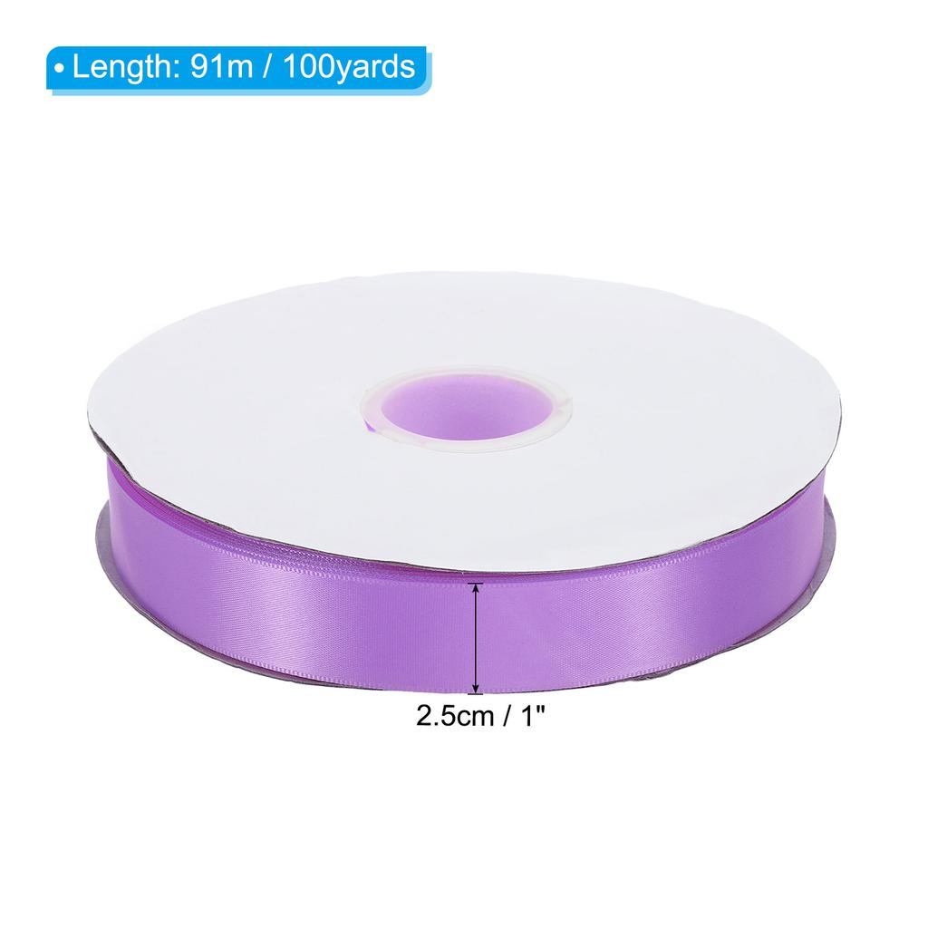 Односторонняя репсовая лента Полиэстеровая атласная лента Однотонная тканевая лента для рукоделия Свадебная вечеринка Упаковка подарков 1"x100 ярдов