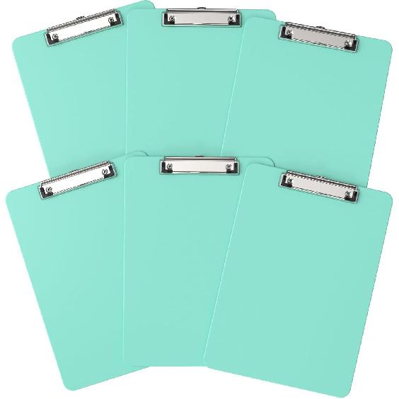 Plastic Clipboards, A4 Black Clip Board 8.5x11 for Classroom, Students, Kid, Woman, Size 9" x 12.5" with Low Profile Clip, Office & School Supply