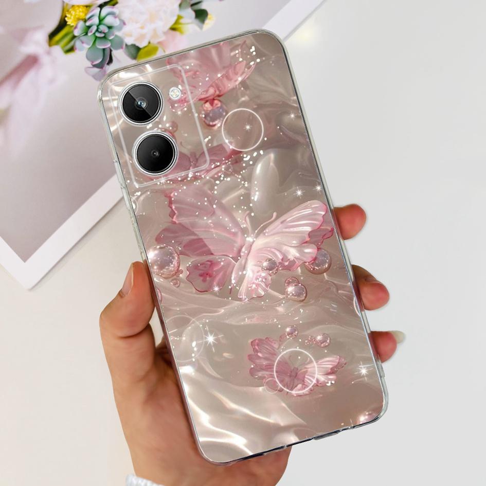 Чехол для Realme 10 RMX3630 Задняя крышка Милый мультяшный панда Тонкий мягкий прозрачный силиконовый чехол для телефона Для Realme 10 Pro Plus RMX3687 Capa