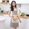 Stripe Cartoon Apron with Pockets Pig Pattern Apron Adjustable   Household