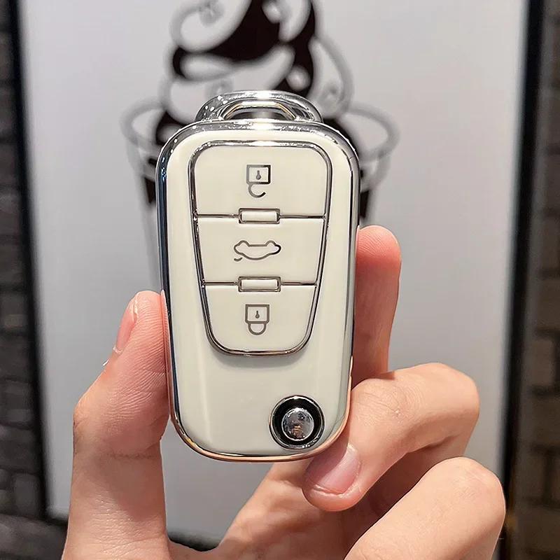 Корпус брелока с 3 кнопками Подходит для Mg Mg3 Mg5 Mg6 Mg7 Gt Gs Подходит для Roewe 350 360 750 W5 ТПУ Чехол для автомобильного брелока Автомобильные Автоаксессуары