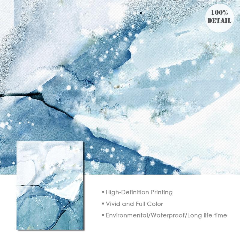 Blue Marble Nordic Poster Modern Wall Art Canvas Print Abstract Line Painting Decorative Pictures for Living Room Home Decor