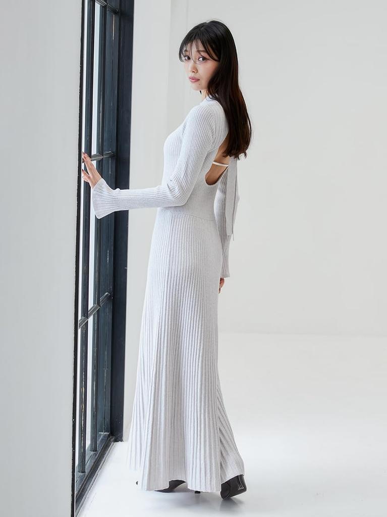 Вязаное платье с открытой спиной Snidel SWNO251017OWHTF