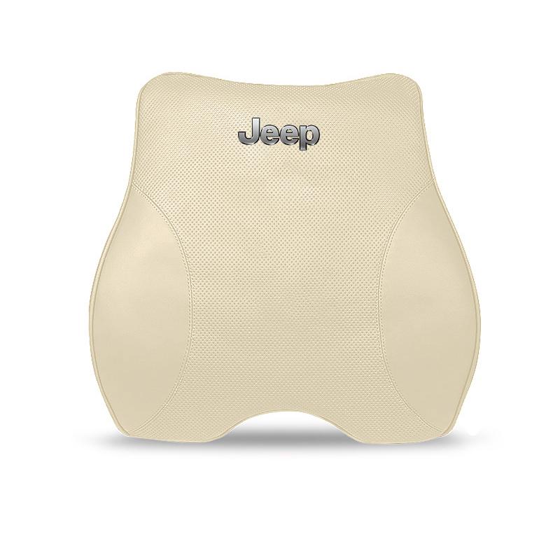 Car Leather Headrest Seat Lumbar Support Waist Cushioning For Jeep Grand Cherokee Wrangler JK Gladiator Compass Renegade Avenger