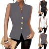 Women's Fashion Solid Color Commuting Button Vest Vest Top