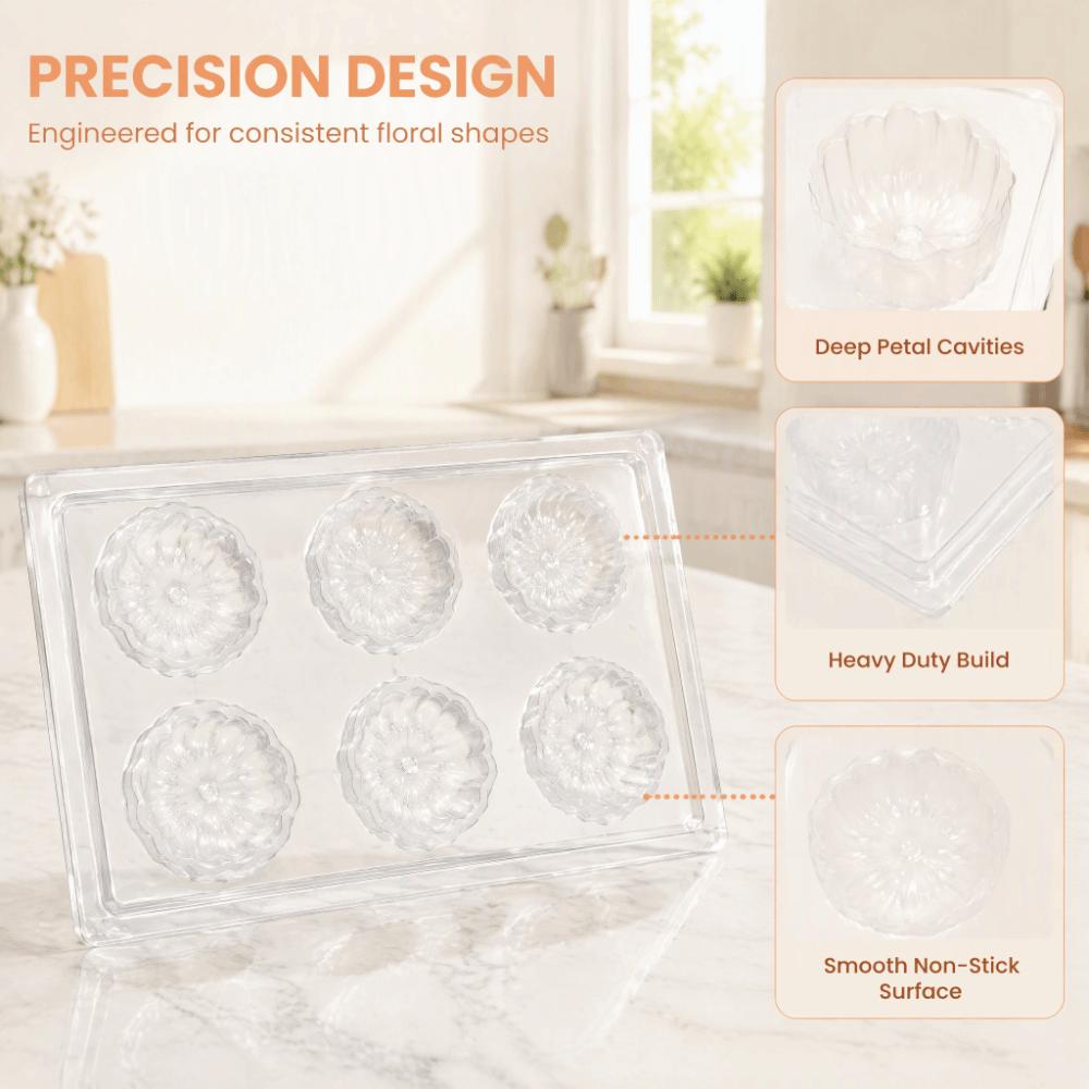 PP Pudding Mold 6 Grids Mousse Mold Candy Coating Jelly Mold Cake Baking