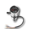 ENNLLC Motorcycle LED Mini Speedometer 140km Display with Black Trip Meter and Indicator (Silver X Black)
