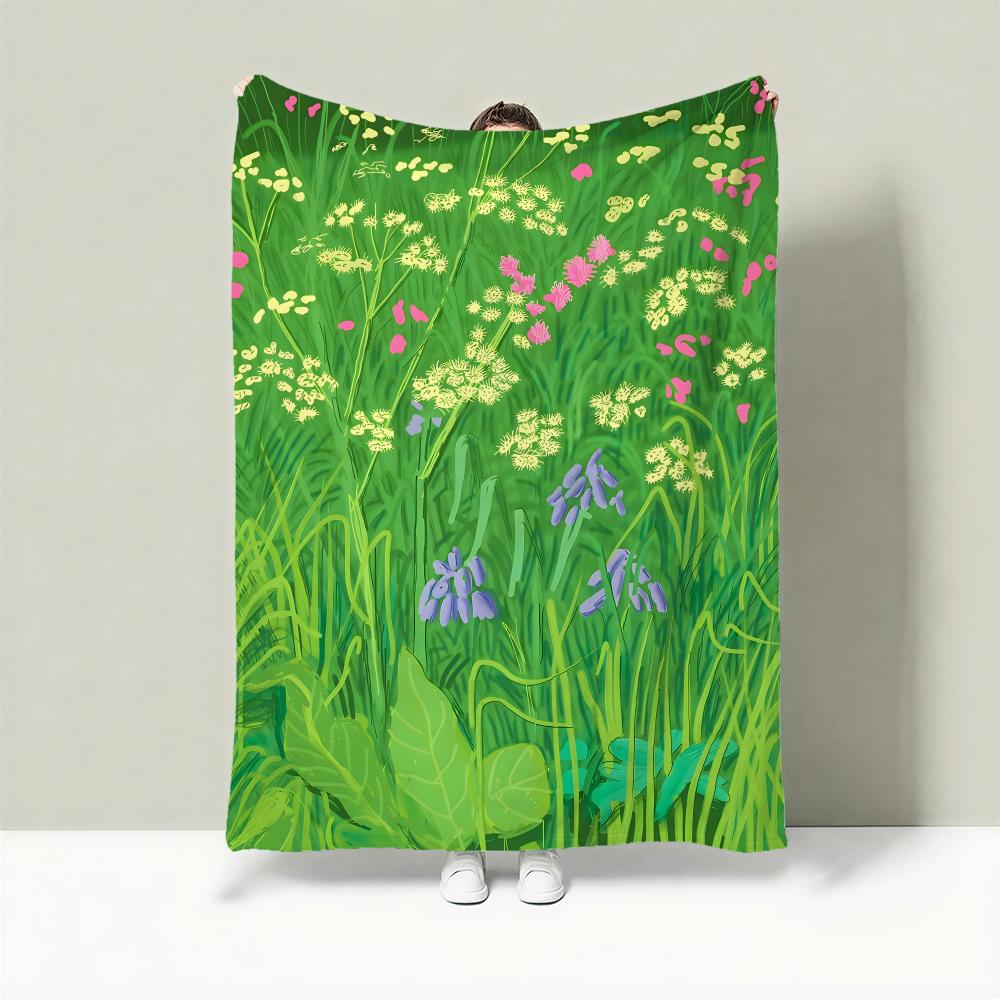 Artist D-David Hockney Throw Lightweight 240g Flannel Blanket Soft Skin-friendly for Summer Cooling