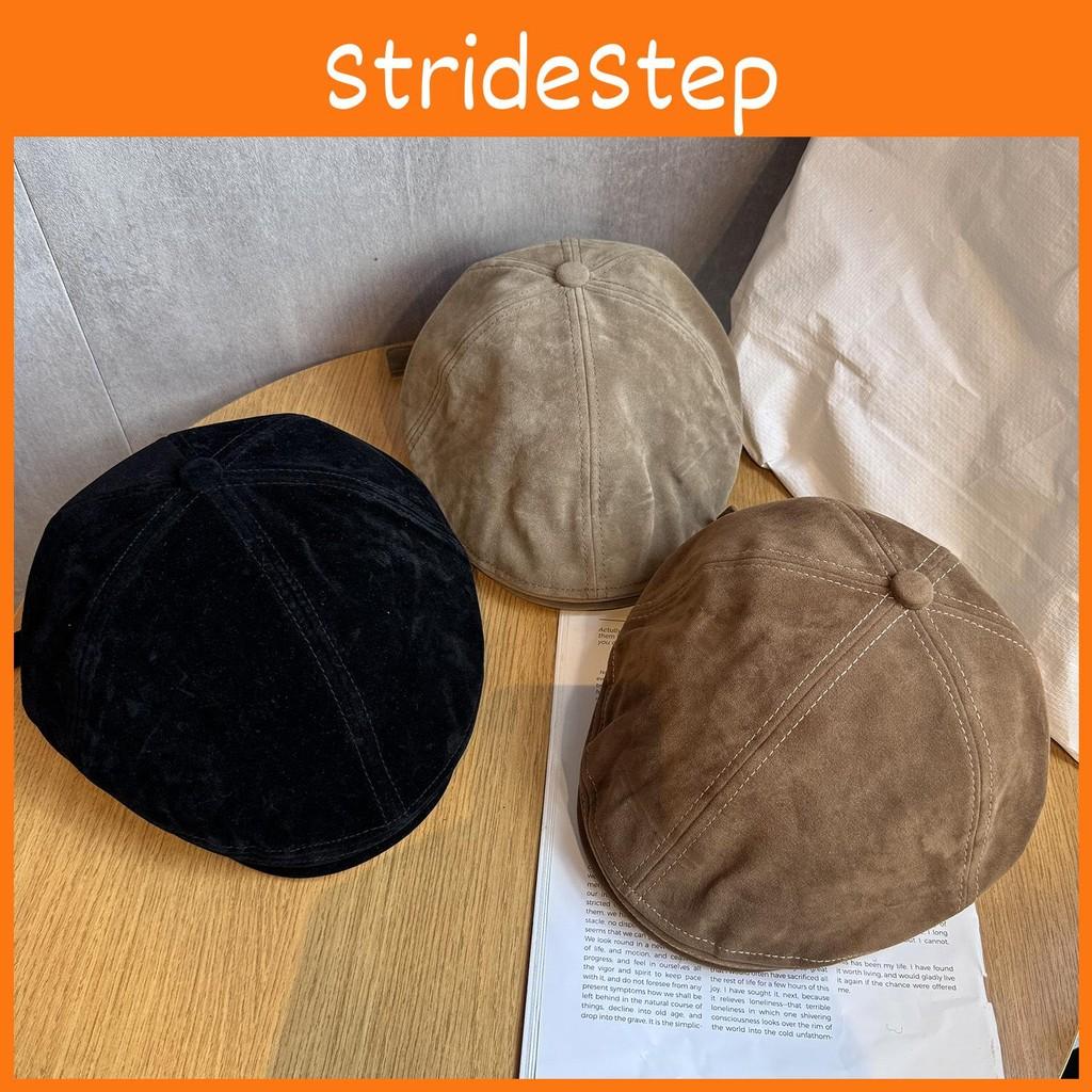 Color Solid Classic Retro Newsboy Cap Faux Suede Material Fall Women Winter