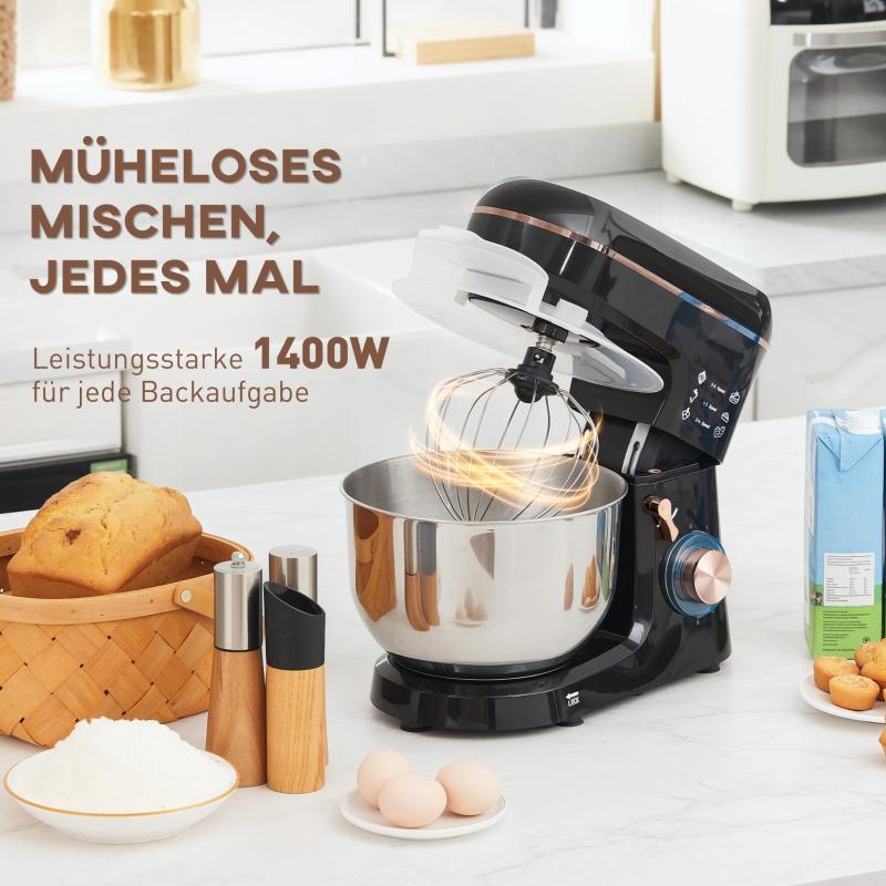 Stand Mixer, Food Processor, Mixer, 6 Speeds, 5.5L Stainless Steel Bowl