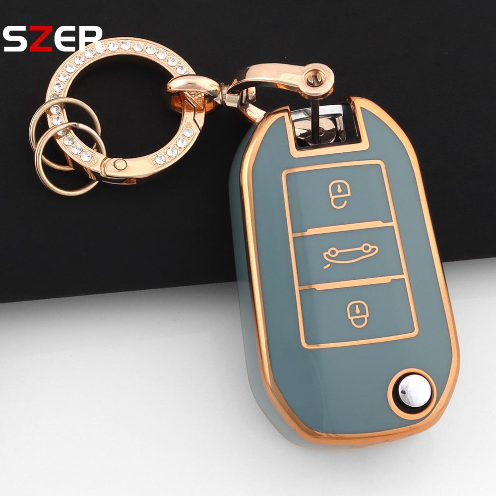 Новый ТПУ Чехол для Автомобильного Ключа Для Peugeot 208 308 408 508 2008 3008 4008 5008 Для Citroen C3 C4 Cactus C6 C8 Защитный Чехол Брелок