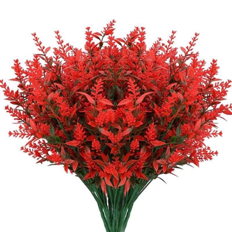 10PCS Artificial Lavender Flower, Outdoor Lavender Flower Plastic Plant, Artificial Flower Artificial Plant, Home Porch Home Decoration