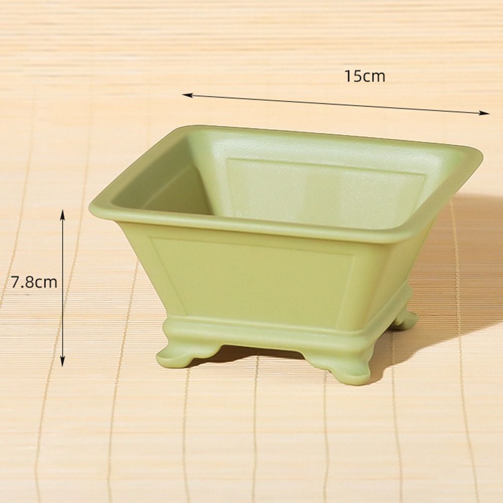 Imitation Purple Clay Flowerpots Colorful Bonsai Tray Pots Simple Four Sided Basin Home