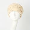 2025 Цветочный Декор Полосатая Шапка Бини Свободного Покроя Элегантные Однотонные Шапки Эластичные Шапки Бини Теплые Береты для Женщин на Осень и Зиму