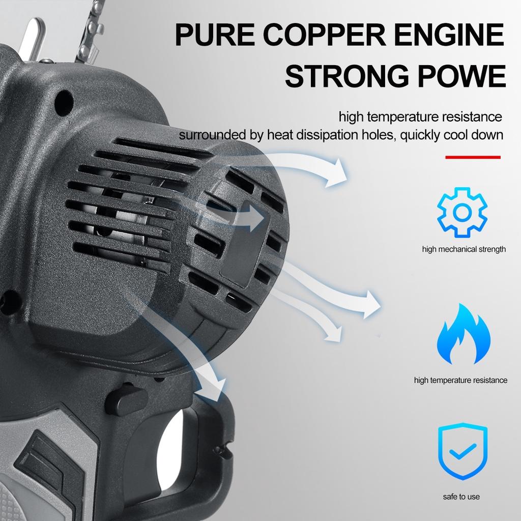 Мини-электрическая пила, бензопила для обрезки деревьев, 6 дюймов, 3000 Вт, портативная пила для обрезки ветвей, садовый инструмент для обрезки деревьев, деревообрабатывающий резак