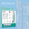 8PCS/Set Geometric Drawing Protractor Multi-function Mathematics Function Ruler  Students Gift
