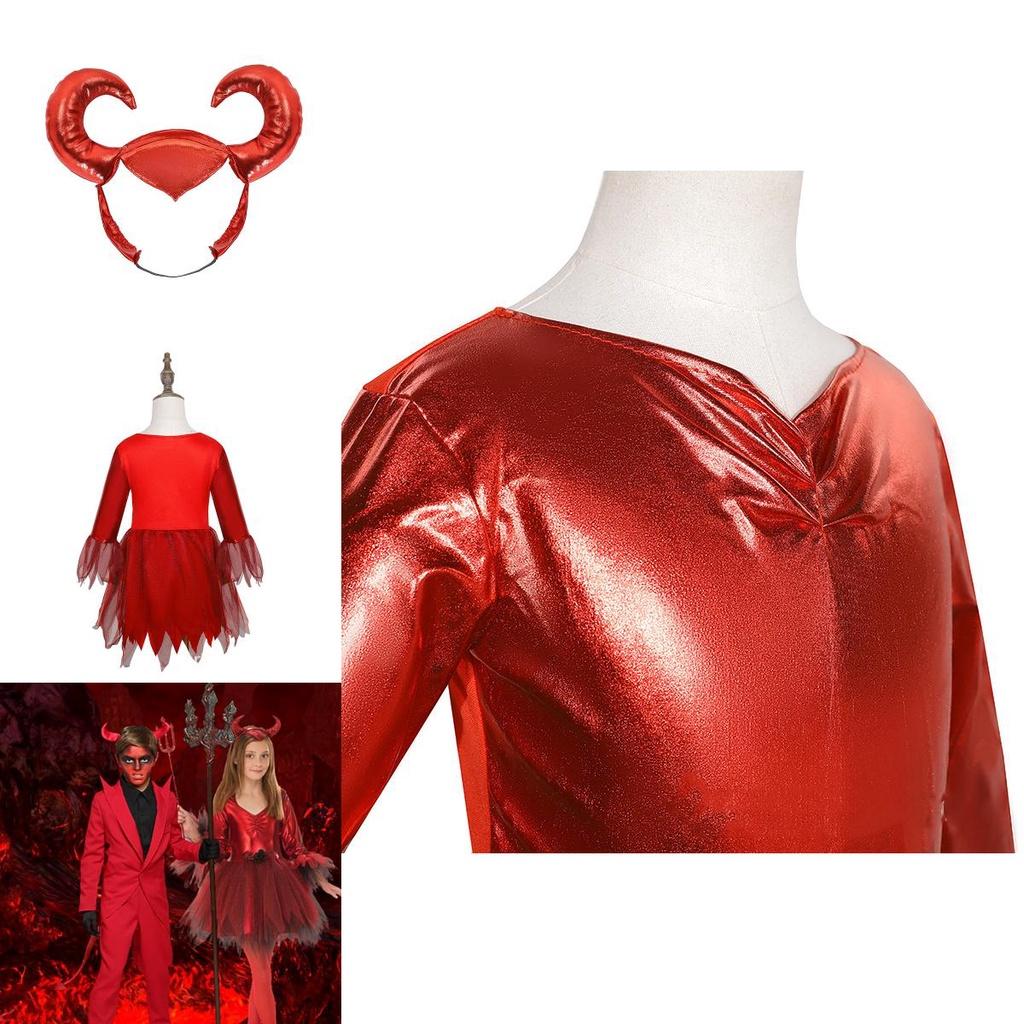Костюм Демона Red Bull на Хэллоуин для девочек, мягкий полиэстер, европейский и американский стиль, идеально подходит для косплея и костюмированных вечеринок