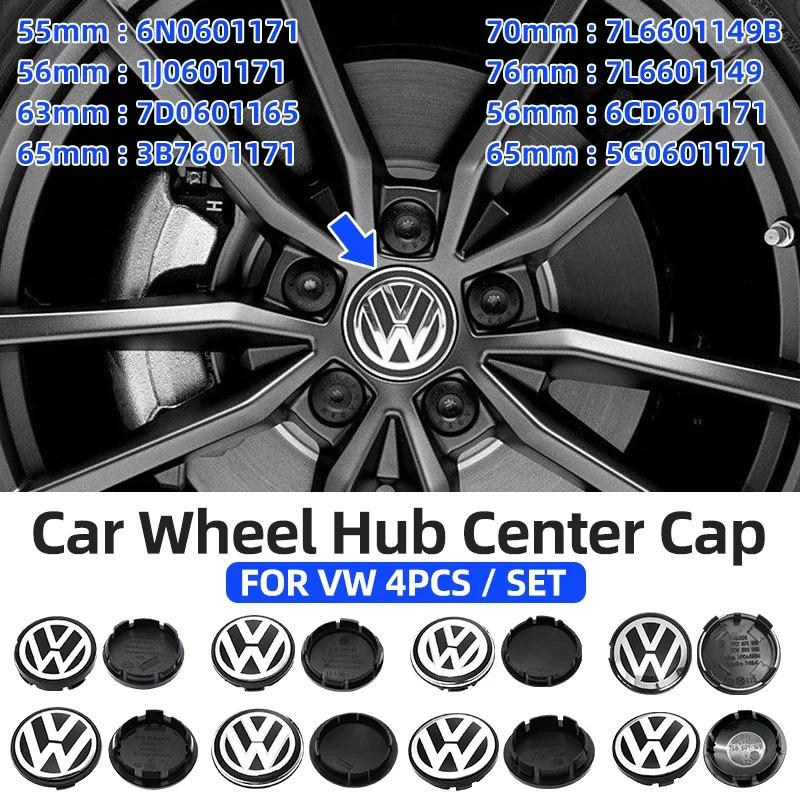 UDXKW1 4pcs 63mm 56mm 65mm 70mm Car Styling Wheel Center Cap Hub Covers Badge Accessories For VW Volkswagen Golf 3B7601171 1J0601171