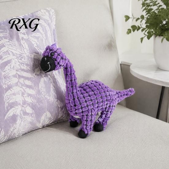 Indoor And Outdoor Dog Playthings Dinosaur Plush Toy, Built-in Sound Device, Teething Cleaning Durable Soft Cute Pet Toys for Home Decoration