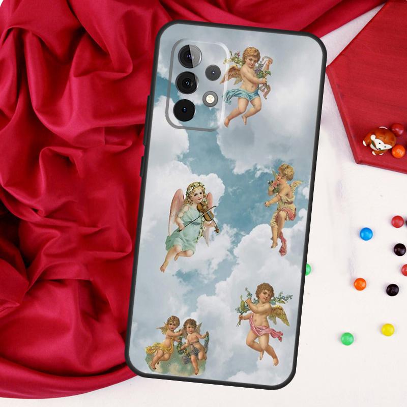Ангелы эпохи Возрождения в небе Для Samsung Galaxy A55 A53 A33 A13 A35 A15 A36 A56 A26 A16 A22 A32 A52 A54 A34 A06 A05 Чехол