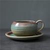 Retro Ceramic Cup Mug Style Simple Afternoon Tea Cup Creative Coarse Pottery Coffee Cup Saucer Set