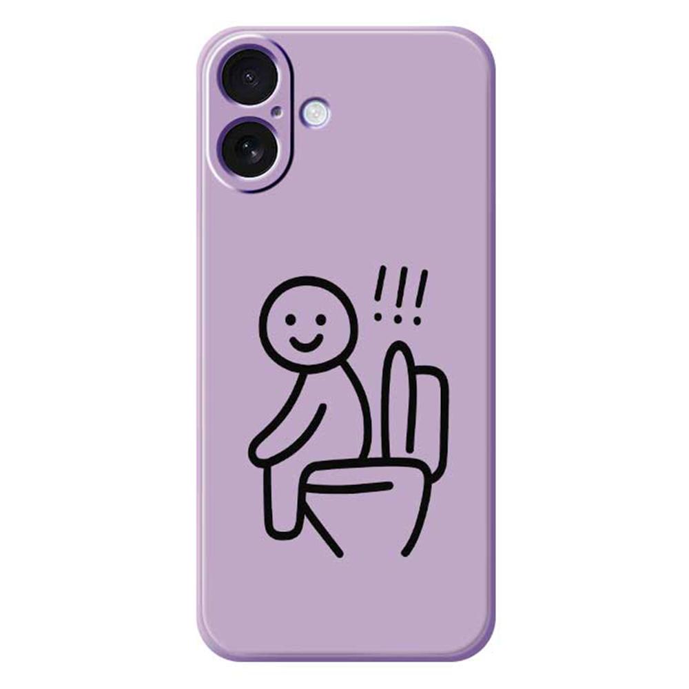 For iPhone 17 Case Stickman Toilet Pattern Printing Straight Edge TPU Phone Back Cover