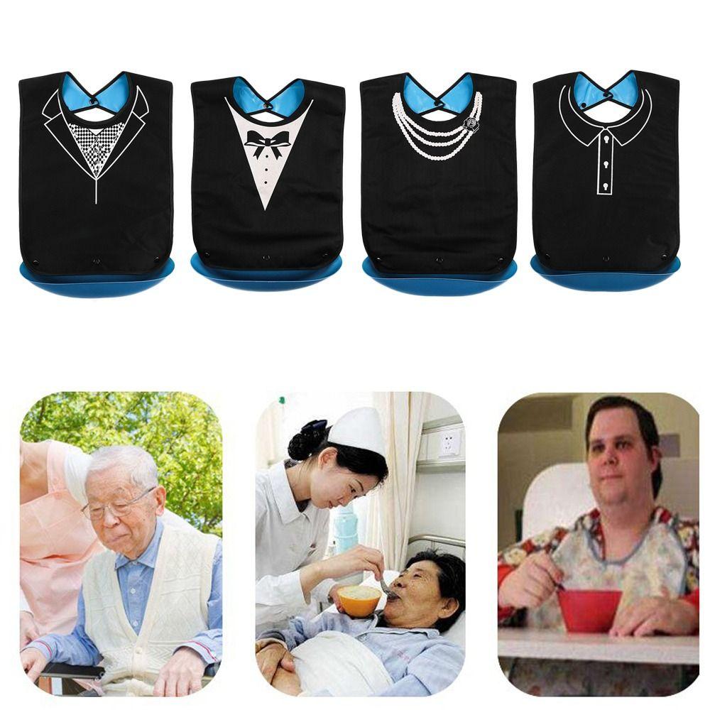 Reusable Eating Apron Leakproof Bib Protectors Portable Adult Bibs Elderly Eatingtime Tool