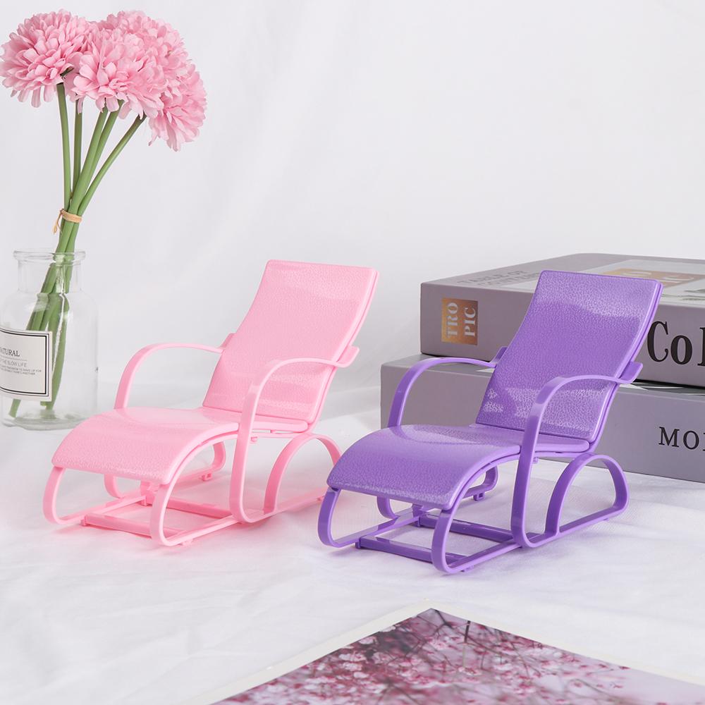 Children' Gift Garden Bench Toy Accessories Doll Beach Chair Foldable Deckchair Dollhouse Furniture
