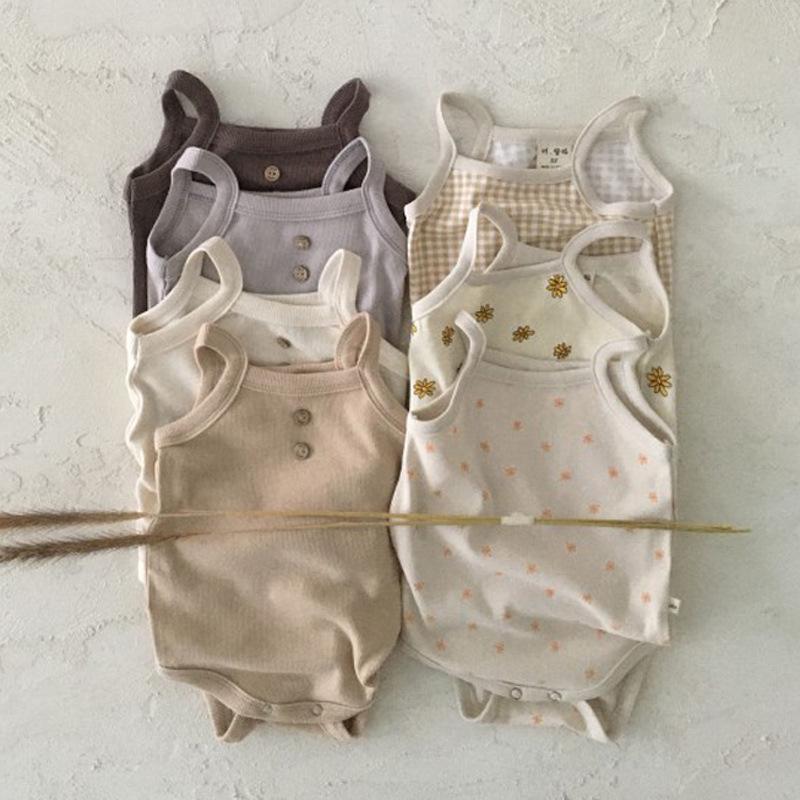 Korean Baby Soft Cotton Sling Jumpsuit - Summer Vest
