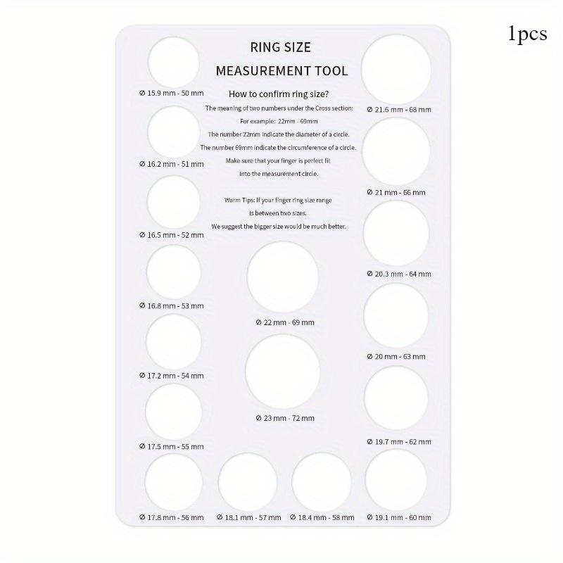 1pc Ring Sizing Card - European & US Size Conversion Chart with Measurement Circumference Guide, Durable Cardboard Jewelry Making Tool