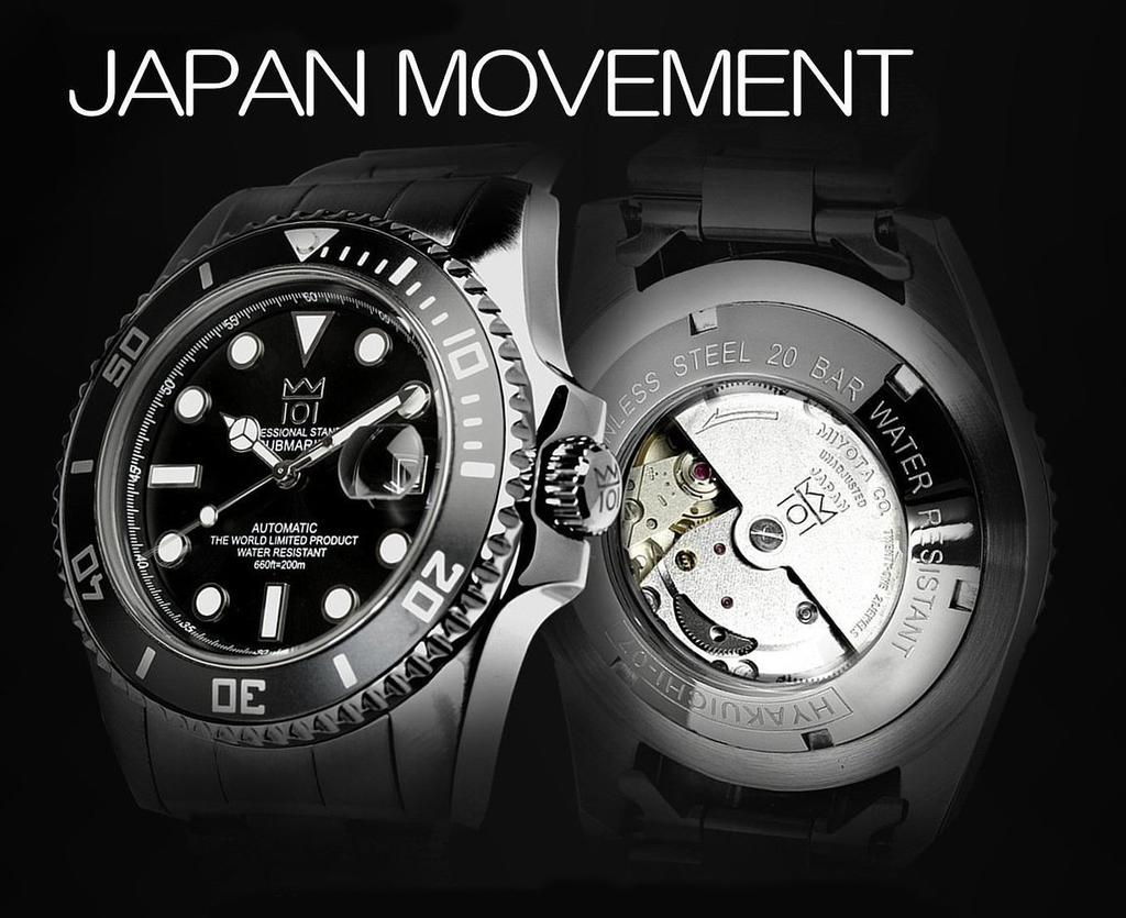 Автоматический завод ручная функция взлома заводная головка механический дата 200 м вода однонаправленное вращение темно-синие часы [HYAKUICHI 101] часы для дайвинга, (с