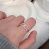 Korean Version Plain Ring Irregular 925 Sterling Silver Versatile Ring Women's Niche Ins Style Design Non-fading Combination Ring