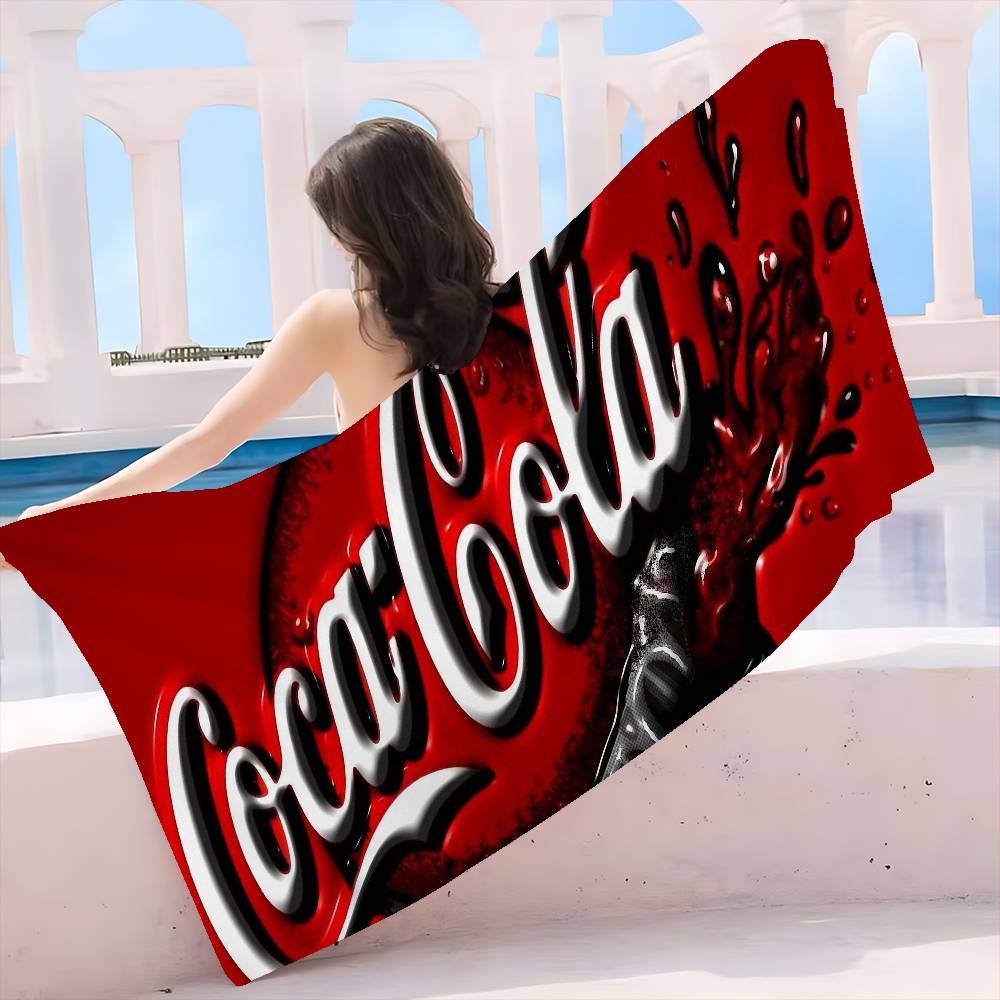 C-Coca-Colas Микрофибровое Печатное Пляжное Полотенце Альпинизм Йога Пляж Плавание Бег Впитывающее Мягкое Полотенце