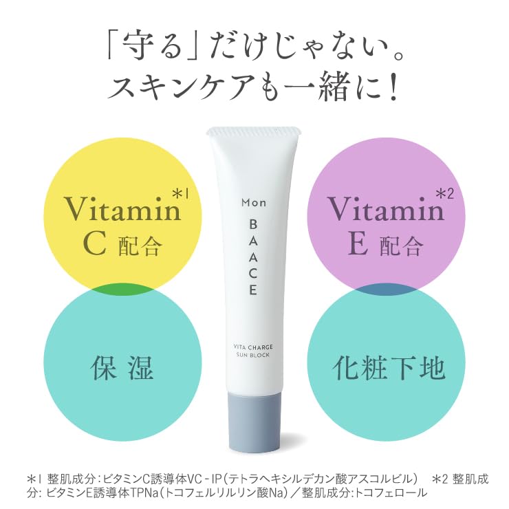 Солнцезащитный крем 40 г Mon BAACE Vitacharge Sunblock UV Protection UV Made in Japan SPF50+ PA++++
