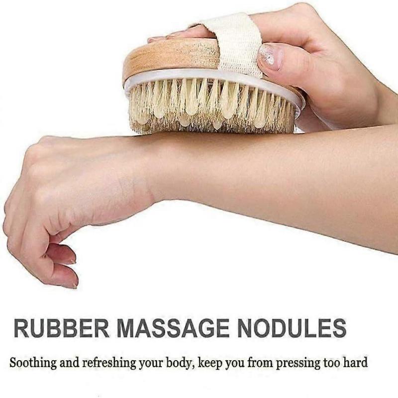 Natural bristle bath brush for removing dead skin cellulite toxin treatment