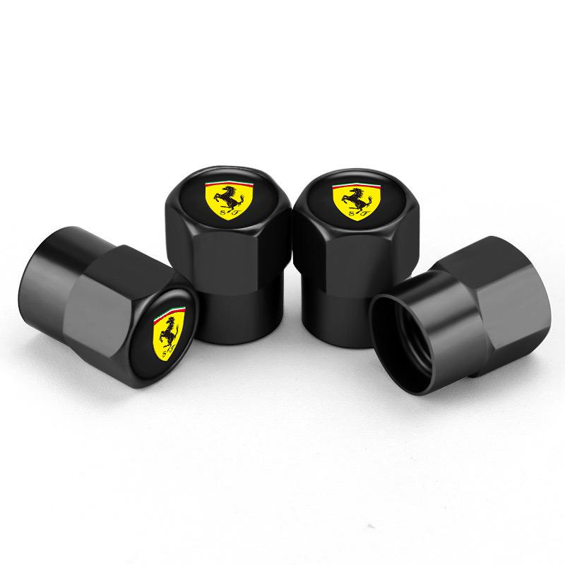 Car Tire Wheel Valve Caps Cover Suede Car Keychain Keyring for Ferrari F430 Stradale Roma 488 Spider SF90 Portofino F8 Superfast HS9