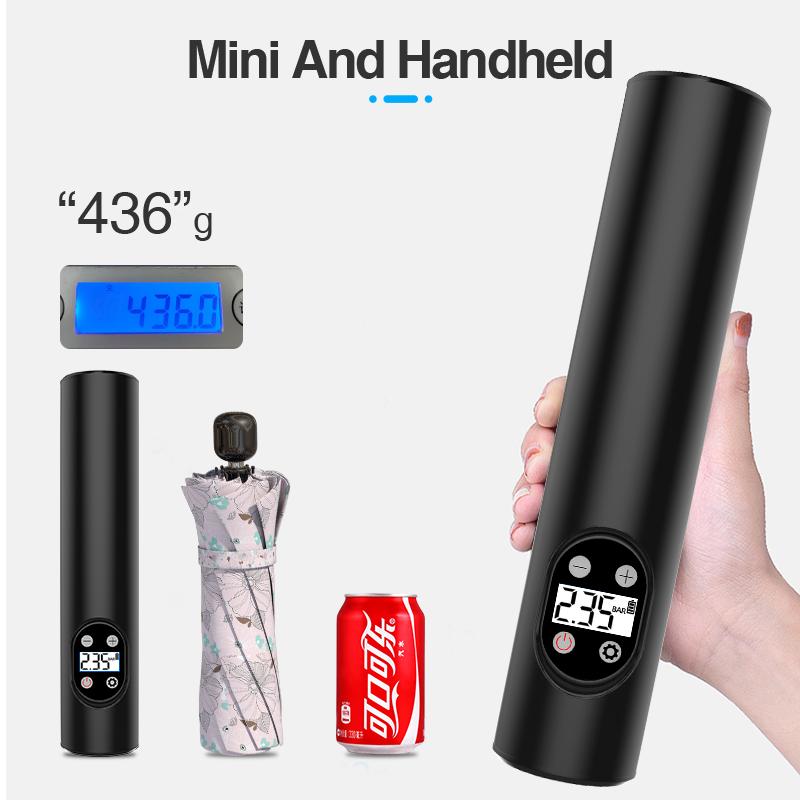 E-ACE Надувной насос для шин, цифровой ручной автомобильный насос для шин, 12 В, 150 фунтов на квадратный дюйм, перезаряжаемый воздушный насос, емкость 6000 мАч