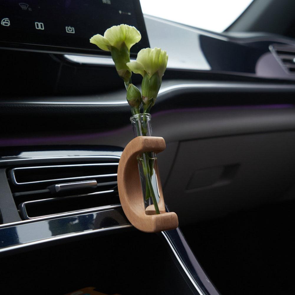 Автомобильная ваза для вентиляции, автомобильная вентиляционная вставка, мини-автомобильная ваза для цветов, вентиляционный зажим, для подвески вентиляционного отверстия, автомобильный интерьер, деревянное украшение
