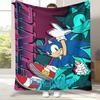 Ретро Мультяшное Игровое Фланелевое Одеяло S-Sonic, Ультра Мягкое Теплое Плюшевое Покрывало для Дома, Спальни, Кровати, Дивана, Походного Пикника, Подарок