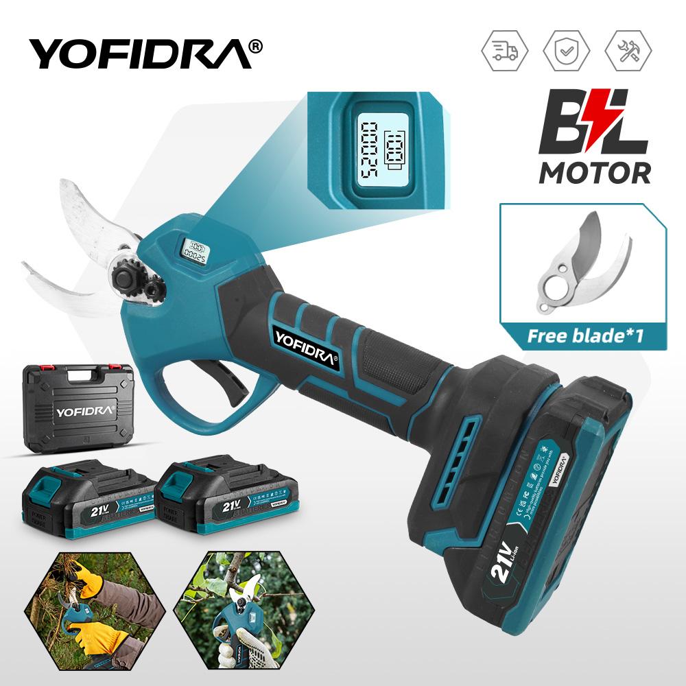 Yofidra 30 мм Бесщеточный Электрический Секатор 2 скорости Аккумуляторный Перезаряжаемый Кусторез Садовый инструмент Для аккумулятора Makita 21 В Штифт