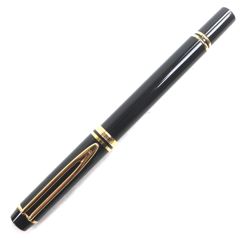 Very Good WATERMAN fountain pen IDEAL Black gold 18K mens Used