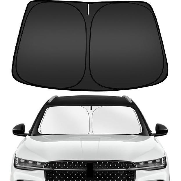 ARISMOTOR Солнцезащитный козырек на лобовое стекло для Hyundai Kona 2024-2025 2026, Подходящий складной солнцезащитный козырек на переднее стекло, Защитный козырек, Блокирует УФ-лучи, Сохраняет ваш автомобиль