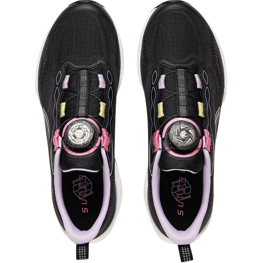 Li Ning Детские Ультралегкие Серия Удобные Амортизирующие Износостойкие Отскок Низкий Верх Кроссовки для бега Мужские кроссовки Черный Розовый YKFV020-8