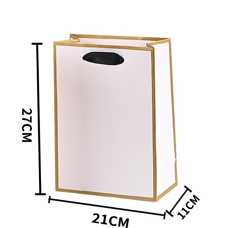 Golden Border Tote Pouches Paper Bag with Handle DIY Crafts Clothing Gift Box Sacks Black Border Birthday Christmas Wedding and Bridesmaid Gift Bags